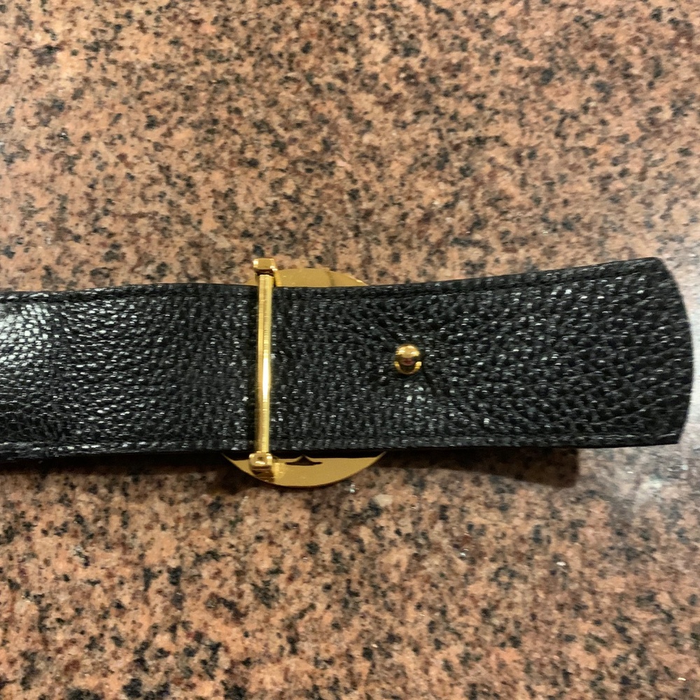 Tory Burch Black/Tan Snakeprint Reversible Leather Belt sz M - Picture 7 of 7